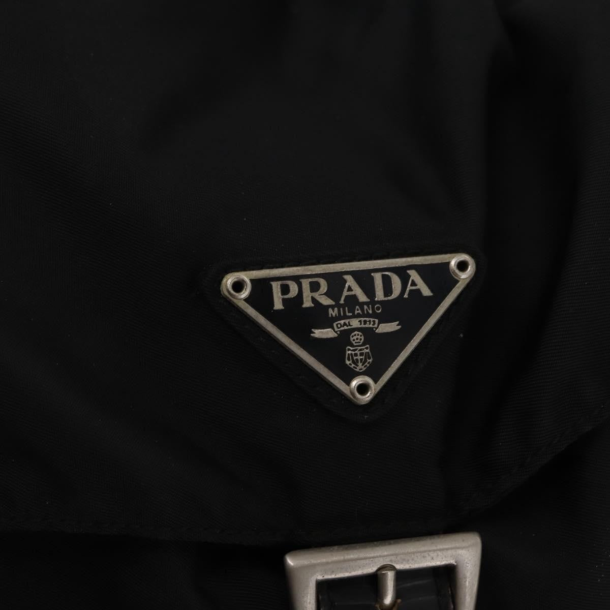 Prada Double Front Pocket Backpack Tessuto, BLACK, NYLON, Backpack