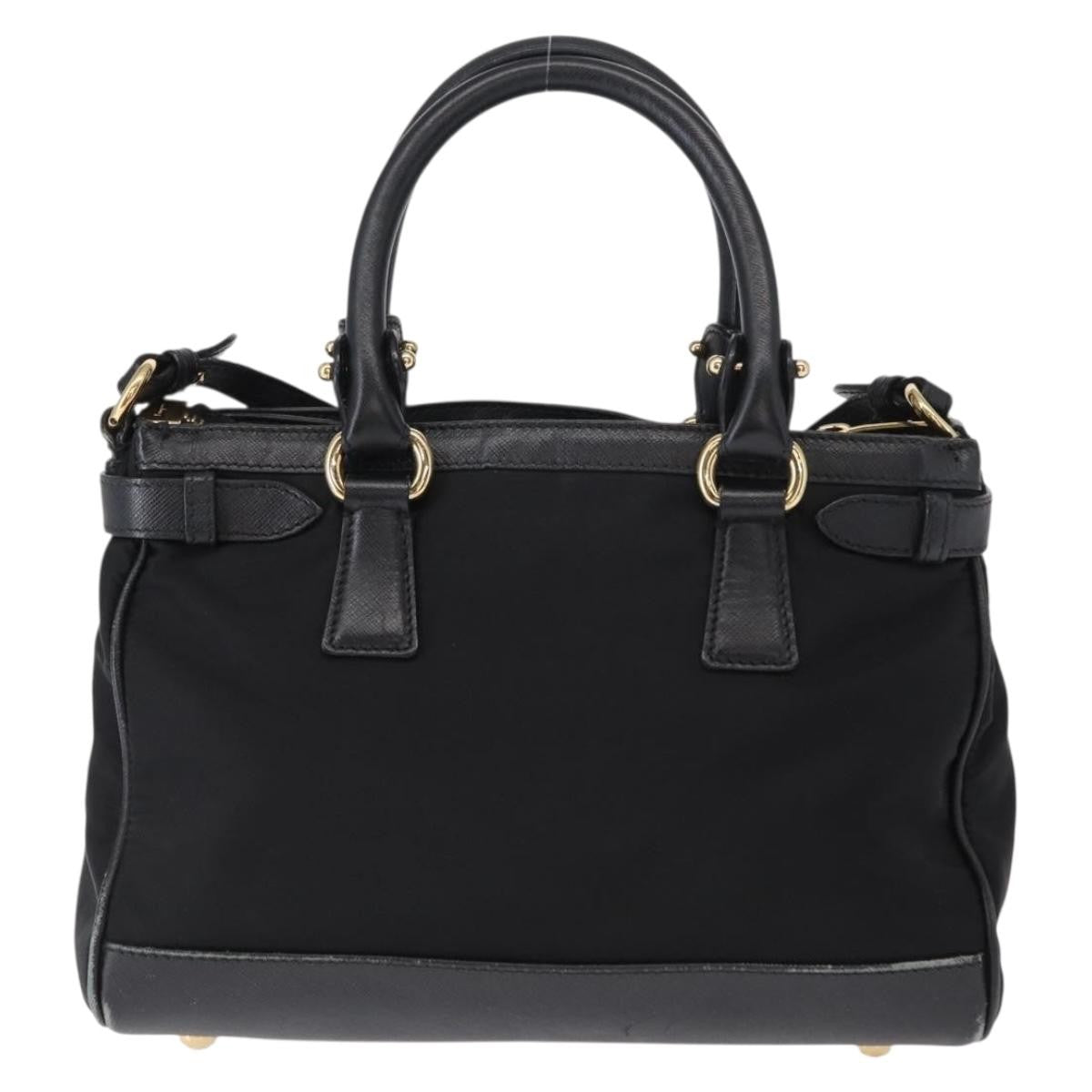 Salvatore Ferragamo Gancini handbag Nylon, BLACK, NYLON, Handbag