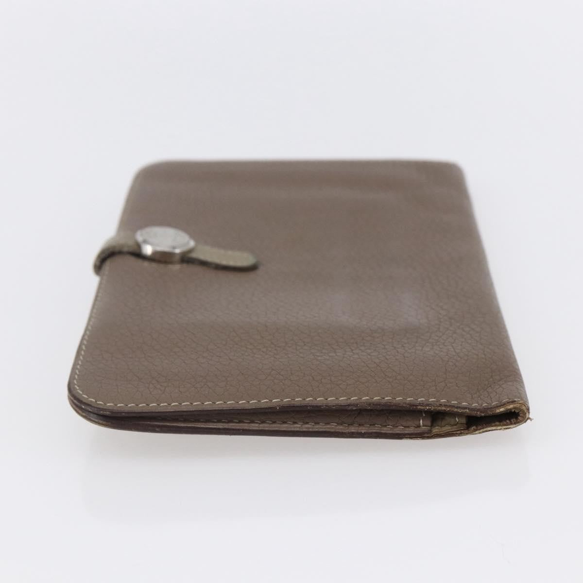Hermes Dogon Duo Combined Wallet Leather, GRAY, LEATHER, Wallets