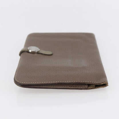Hermes Dogon Duo Combined Wallet Leather, GRAY, LEATHER, Wallets