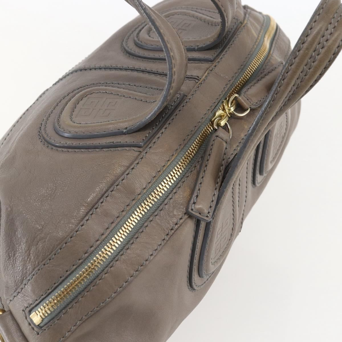 Givenchy Nightingale Satchel Leather, GRAY, LEATHER, Handbag