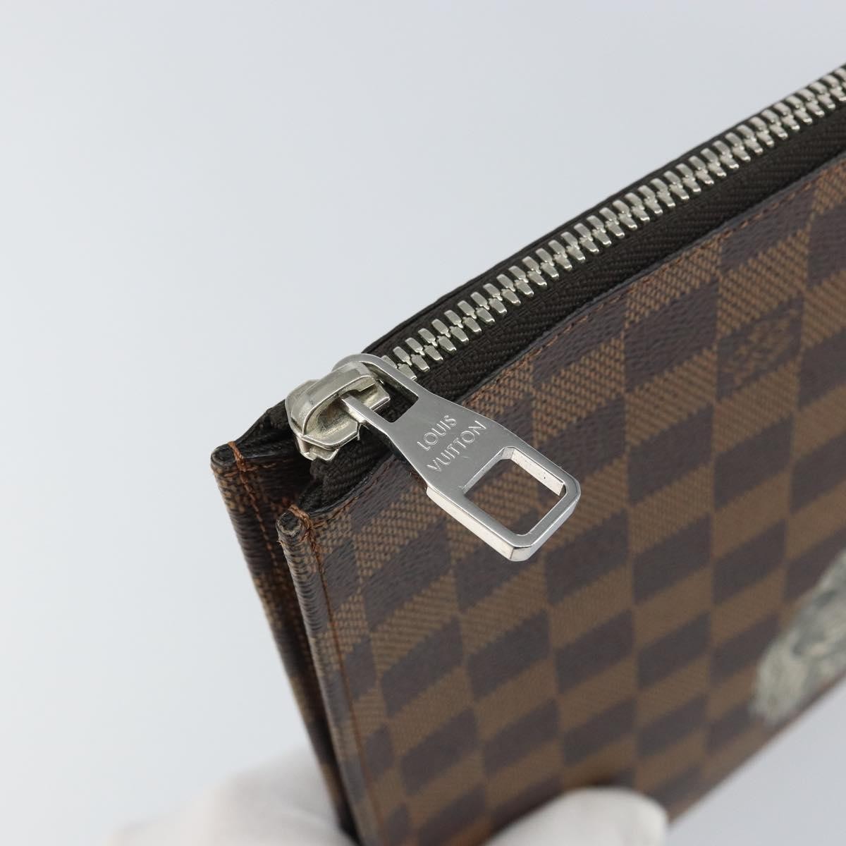 Louis Vuitton Pochette Jour Limited Edition Chapman Savane Damier, BROWN, CANVAS, Clutche & pouche