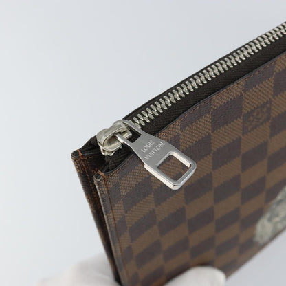 Louis Vuitton Pochette Jour Limited Edition Chapman Savane Damier, BROWN, CANVAS, Clutche & pouche