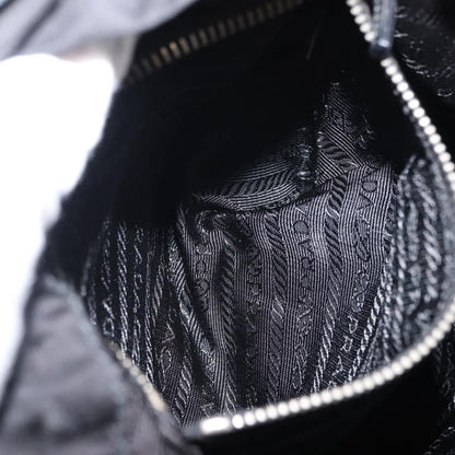 Prada Double Pocket Shoulder Bag Tessuto, BLACK, NYLON, Shoulder bag