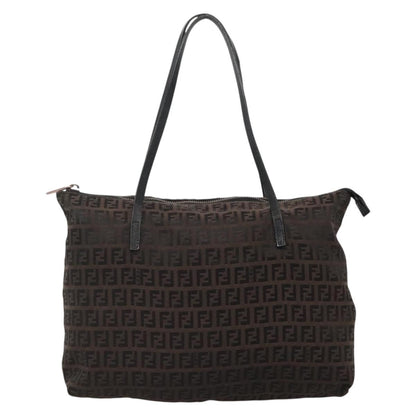 Fendi Roll Tote Zucca Canvas, BROWN, CANVAS, Tote bag