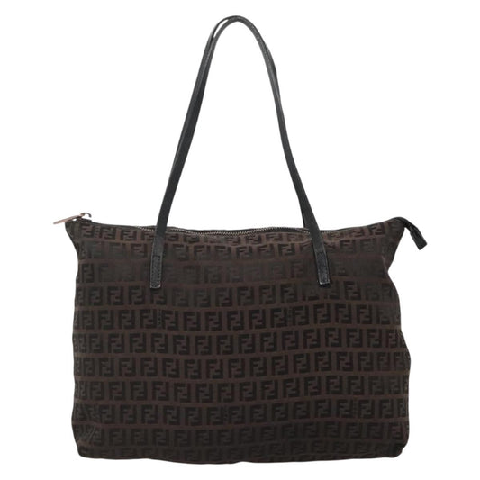 Fendi Roll Tote Zucca Canvas, BROWN, CANVAS, Tote bag