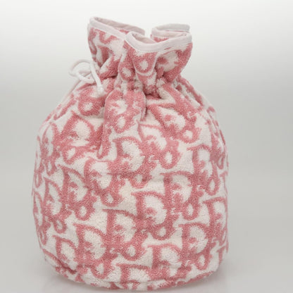 Christian Dior Vintage Trotter Pouch Pile, PINK, COTTON, Clutche & pouche