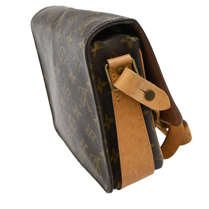 Louis Vuitton Cartouchiere Handbag Monogram Canvas, BROWN, LEATHER, Shoulder bag