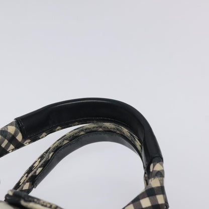 Chanel Top Handle Satchel Gingham Print Canvas, BLACK, CANVAS, Handbag