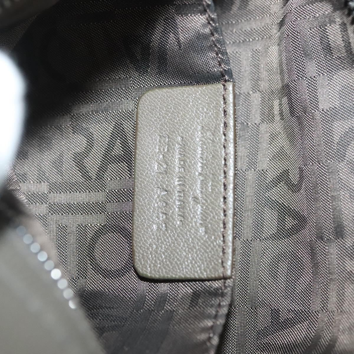 Salvatore Ferragamo Gancini Shoulder Bag Leather, GRAY, LEATHER, Shoulder bag