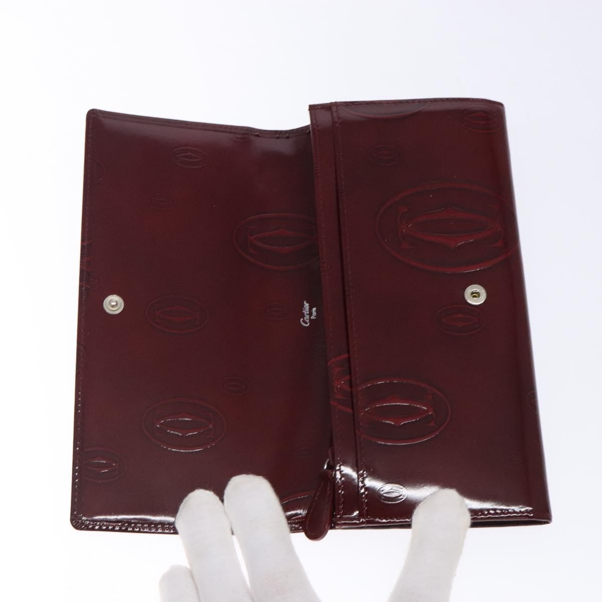 Cartier Happy Birthday Long Wallet Patent leather, BURGUNDY, PATENT_LEATHER, Wallets