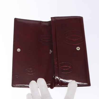 Cartier Happy Birthday Long Wallet Patent leather, BURGUNDY, PATENT_LEATHER, Wallets