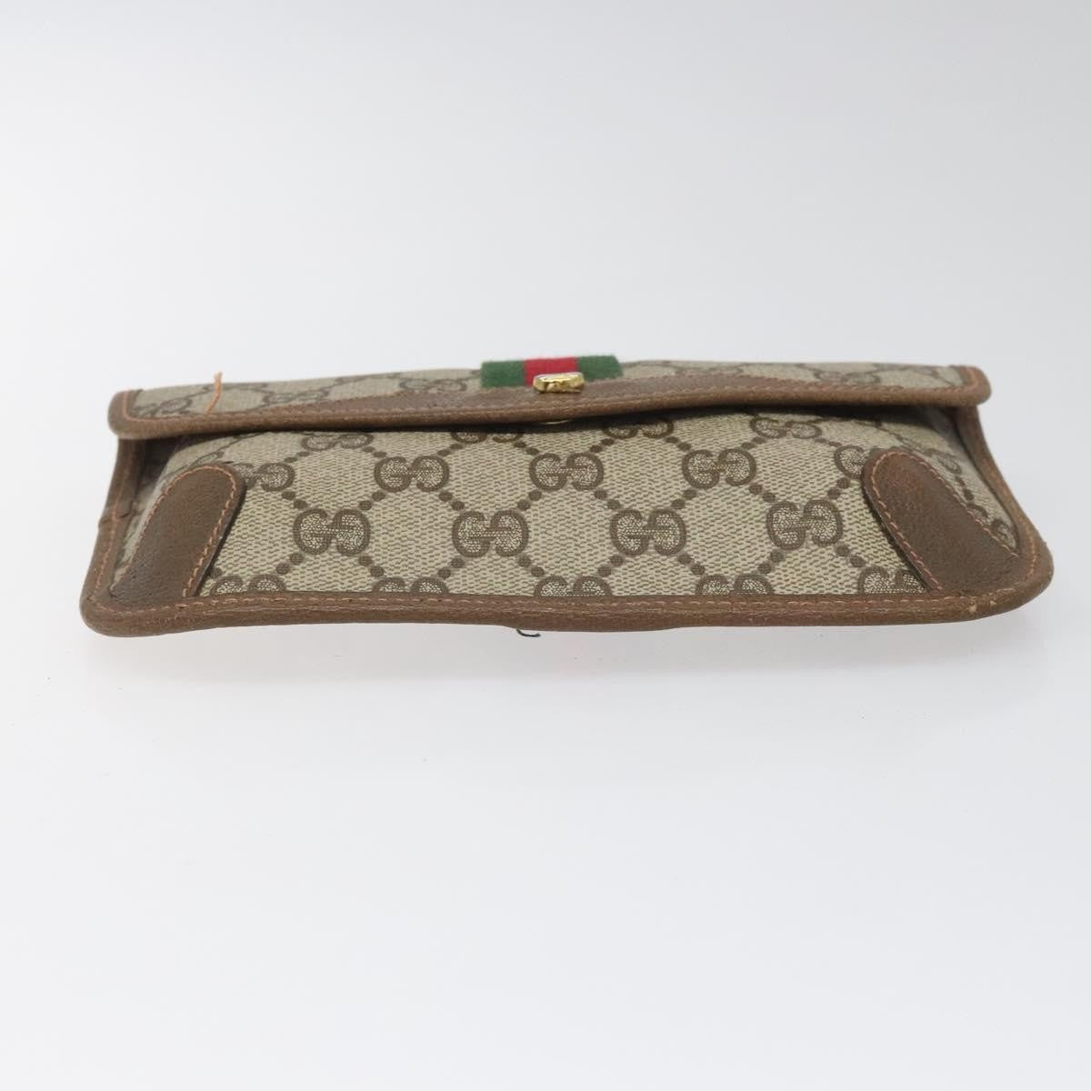 Gucci Ophidia Flap Clutch GG Coated Canvas, BEIGE, CANVAS, Clutche & pouche