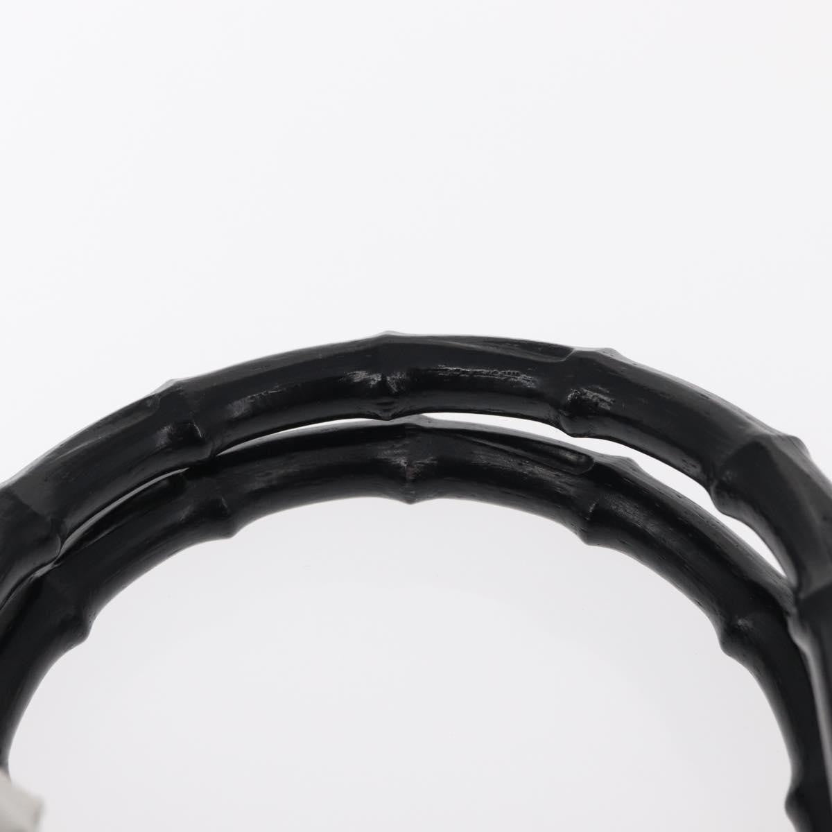 Gucci Vintage Bamboo Handle Bag Leather, BLACK, LEATHER, Handbag