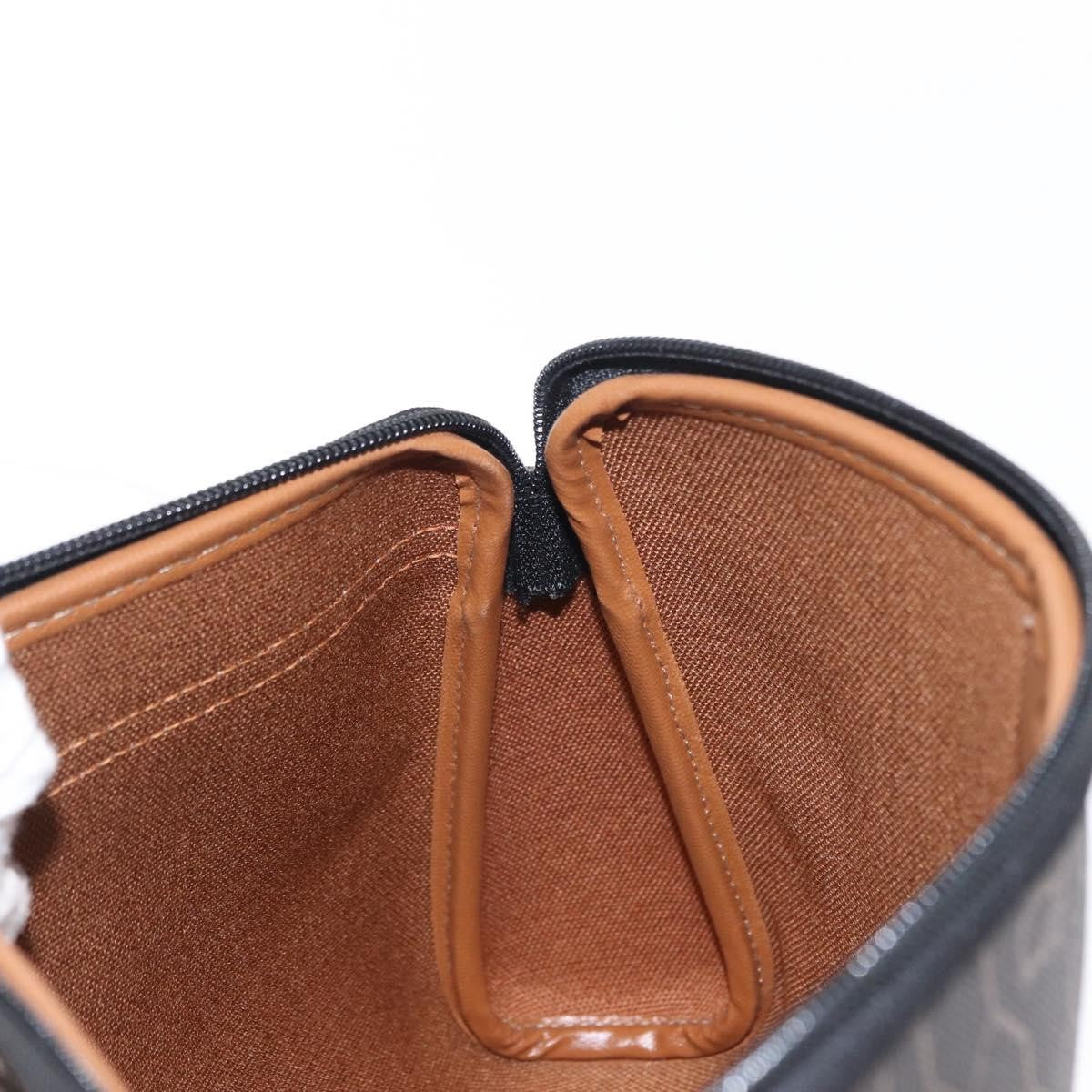 Christian Dior Vintage Honeycomb Zip Pouch Coated Canvas, BLACK, PVC, Clutche & pouche