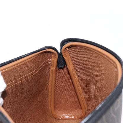 Christian Dior Vintage Honeycomb Zip Pouch Coated Canvas, BLACK, PVC, Clutche & pouche