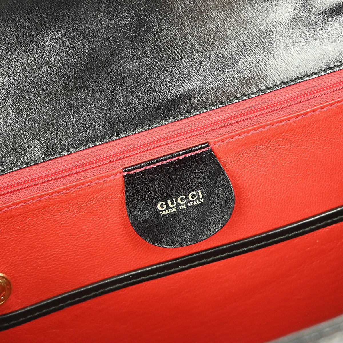 Gucci Vintage Convertible Bamboo Top Handle Bag Leather, BLACK, LEATHER, Handbag