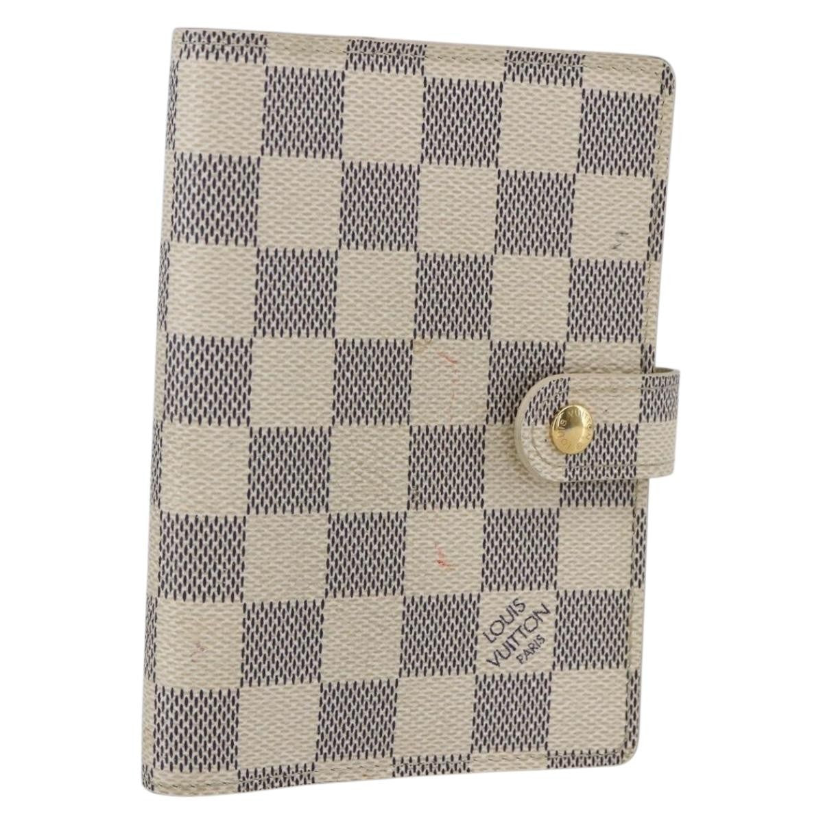 Louis Vuitton Agenda Cover Damier Azur, WHITE, CANVAS, Wallets