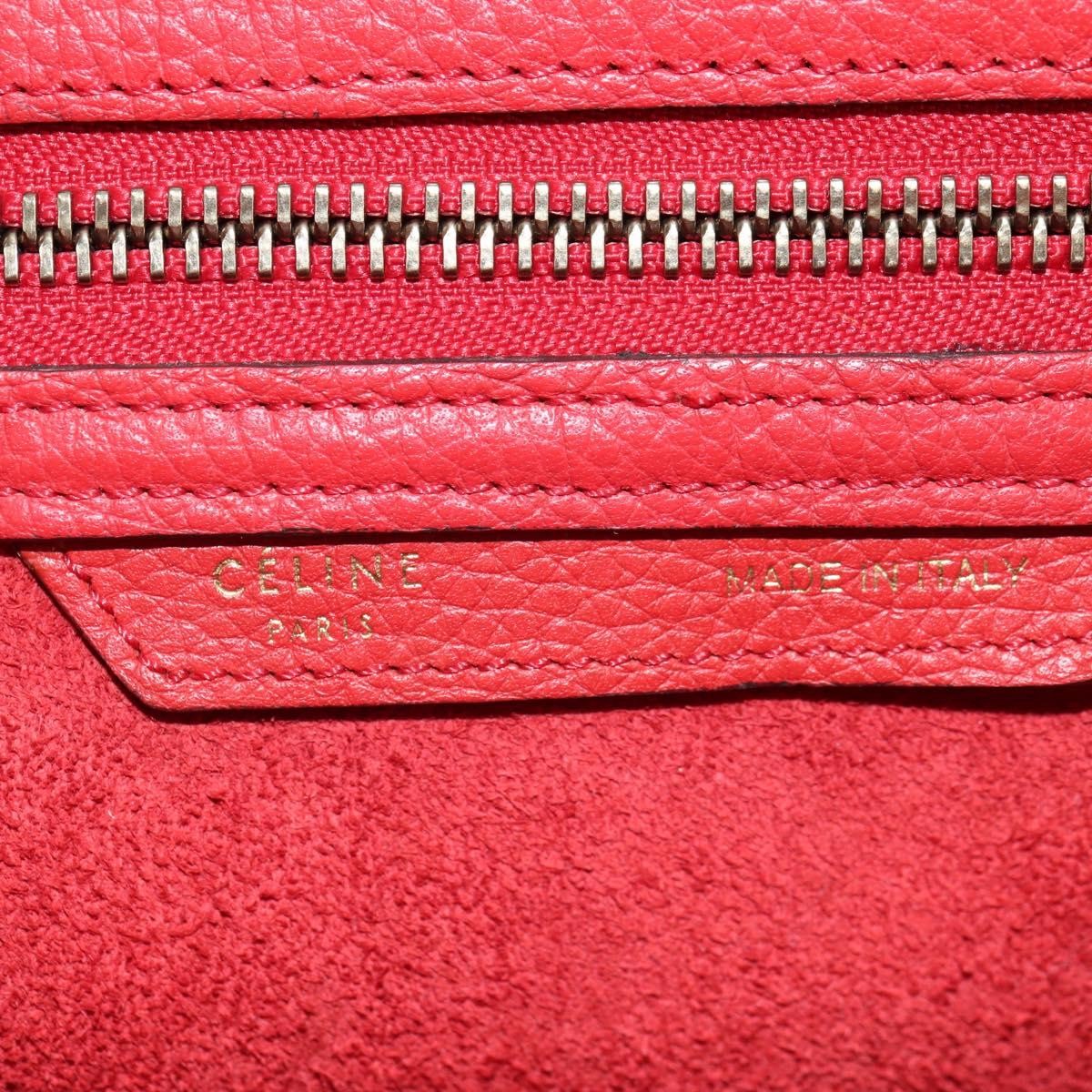 Celine Luggage Bag Grainy Leather, Red, Leather, Handbag
