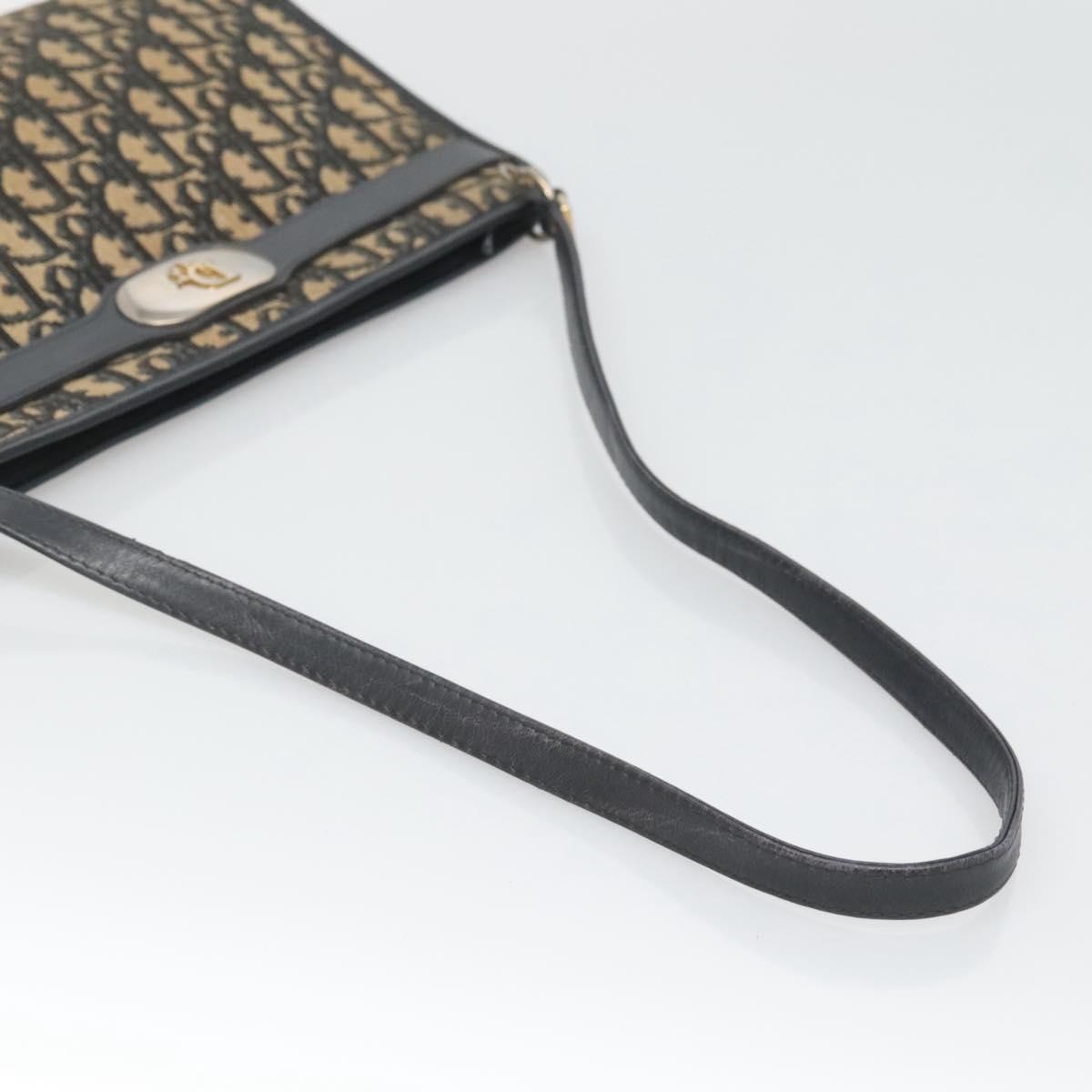 Christian Dior Vintage Trotter Shoulder Bag Canvas, NAVY, CANVAS, Shoulder bag