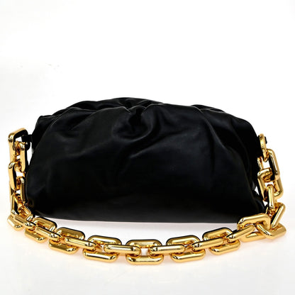 Bottega Veneta The Chain Pouch Leather, BLACK, LEATHER, Shoulder bag
