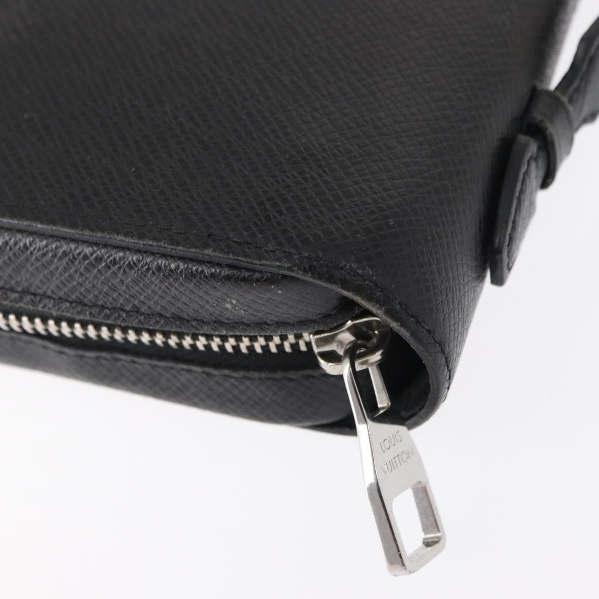 Louis Vuitton Zippy XL Taiga Leather, BLACK, LEATHER, Wallets