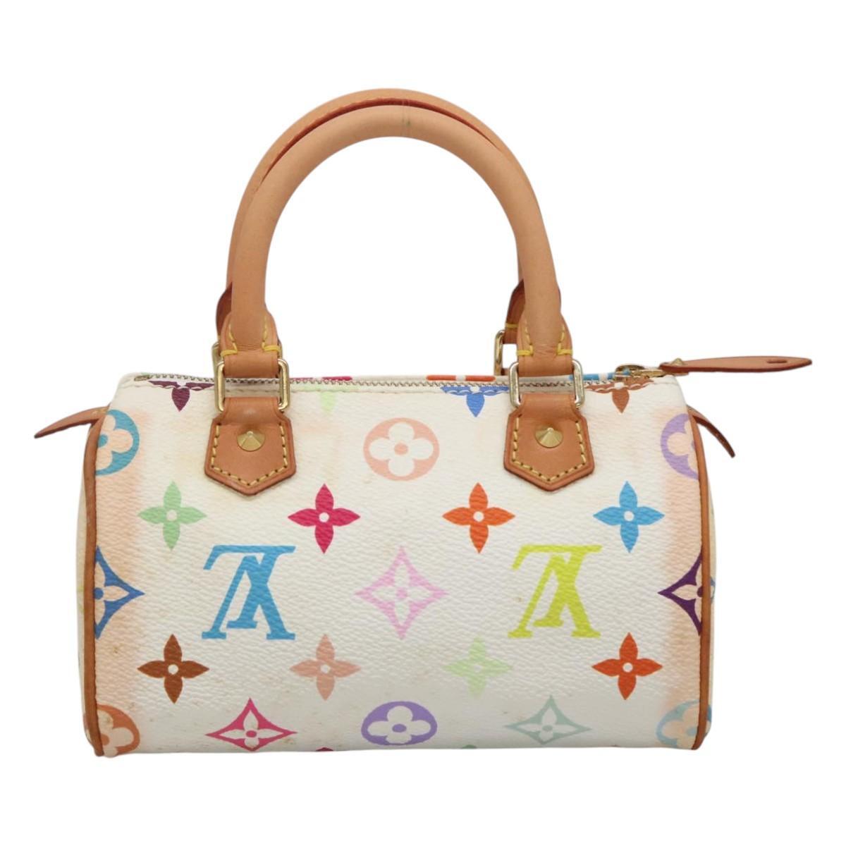 Louis Vuitton Speedy Mini HL Handbag Monogram Multicolor, WHITE, CANVAS, Handbag