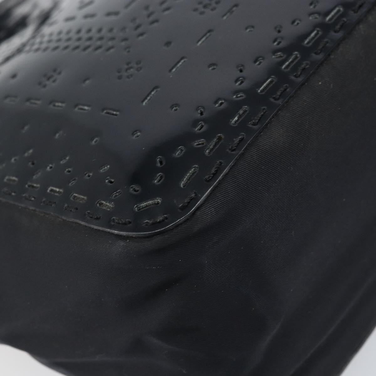 Prada Vintage Tote Tessuto with Leather, BLACK, PATENT_LEATHER, Tote bag