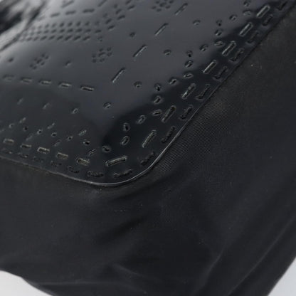 Prada Vintage Tote Tessuto with Leather, BLACK, PATENT_LEATHER, Tote bag
