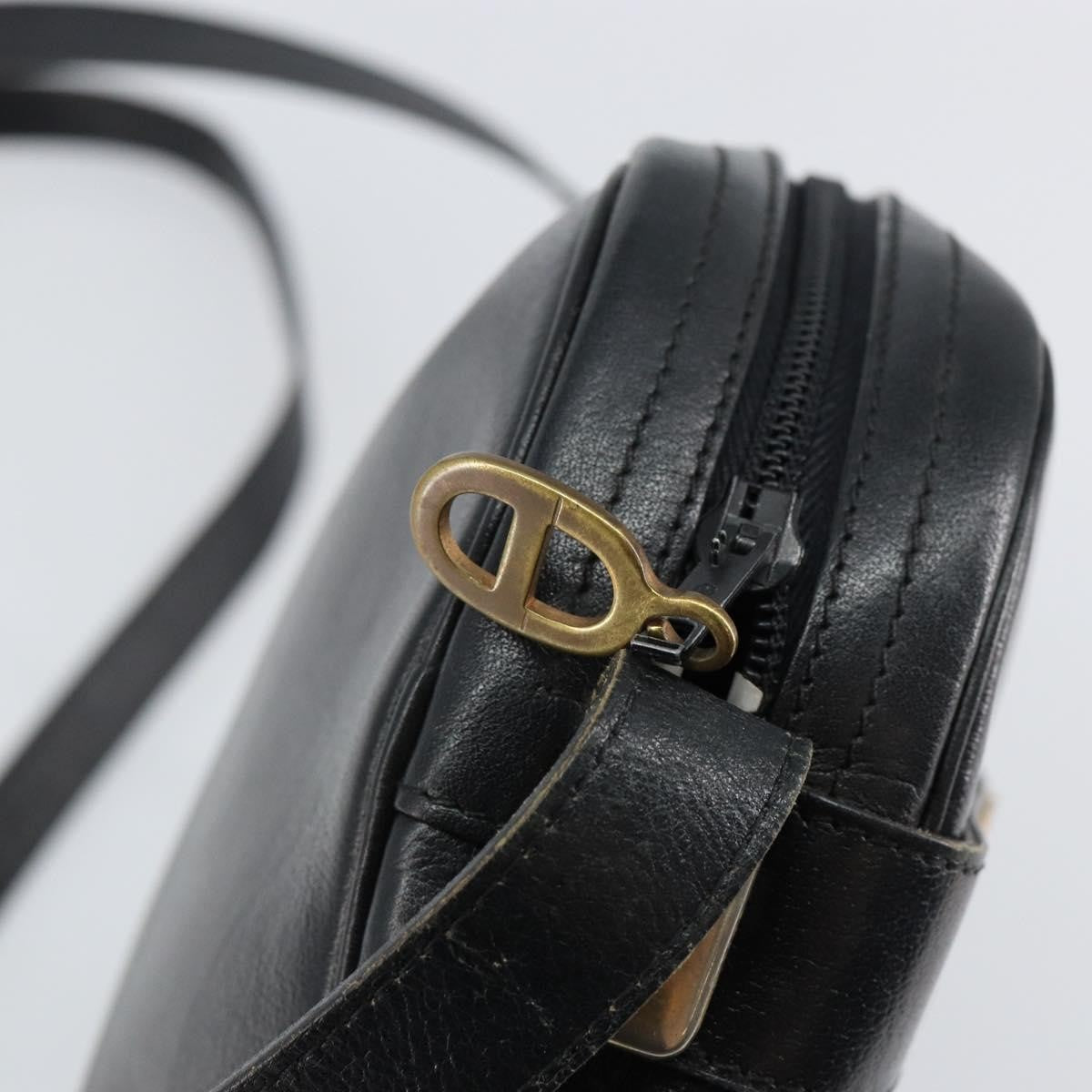 Christian Dior Vintage Shoulder Bag Leather, NAVY, LEATHER, Shoulder bag