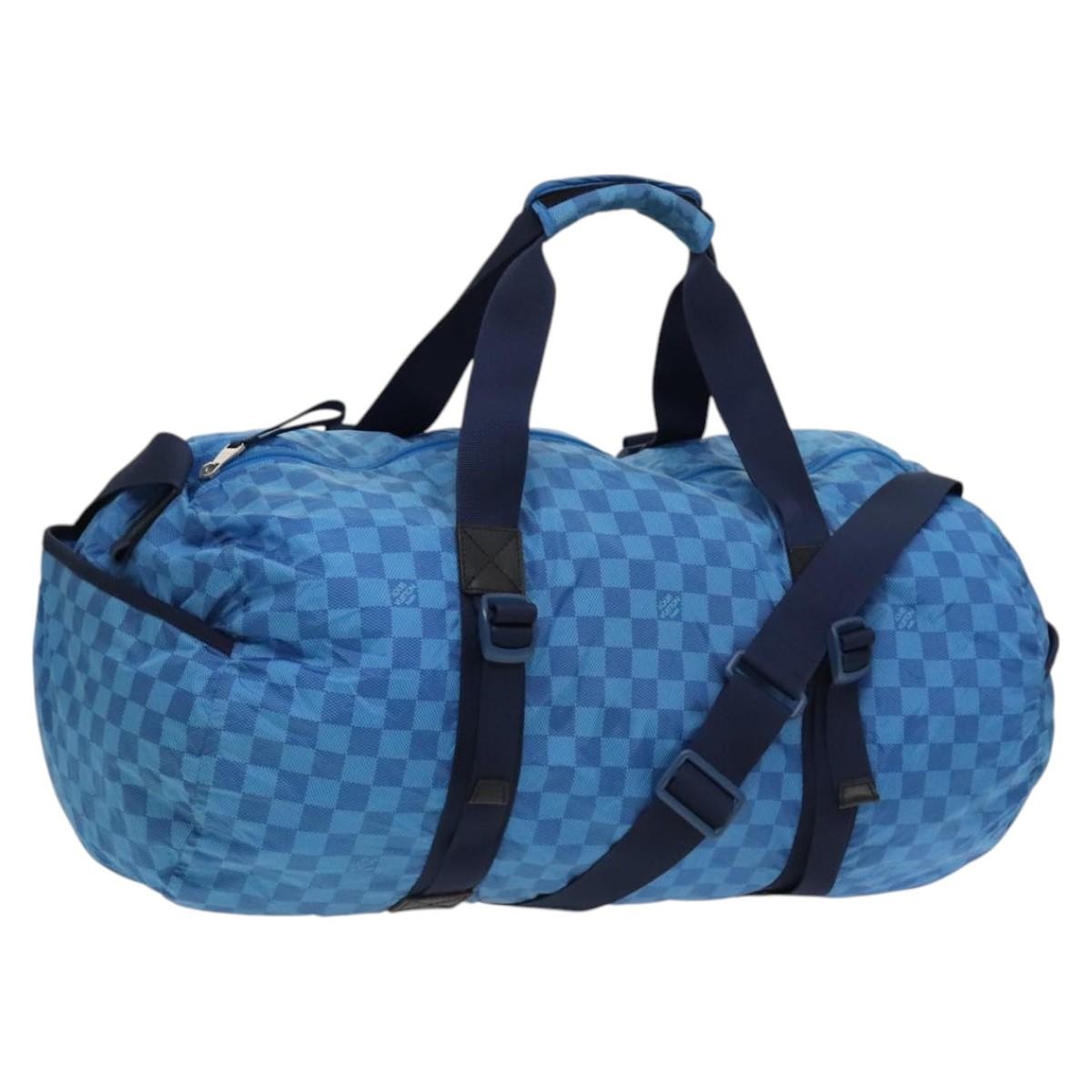 Louis Vuitton Aventure Practical Duffle Bag Damier Nylon, BLUE, NYLON, Travel bag