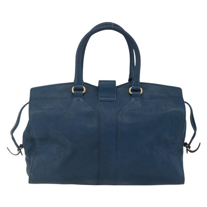 Saint Laurent Chyc Cabas Tote Leather, BLUE, LEATHER, Tote bag