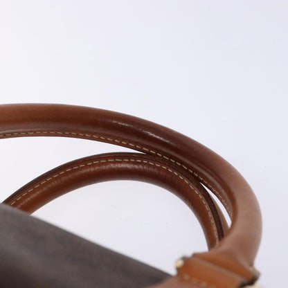 Celine Macadam Handbag Macadam with leather, BROWN, CANVAS, Handbag