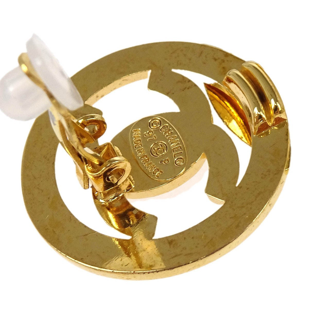 Chanel CC Round Earrings Metal, GOLD, GOLD_PLATED, Earrings