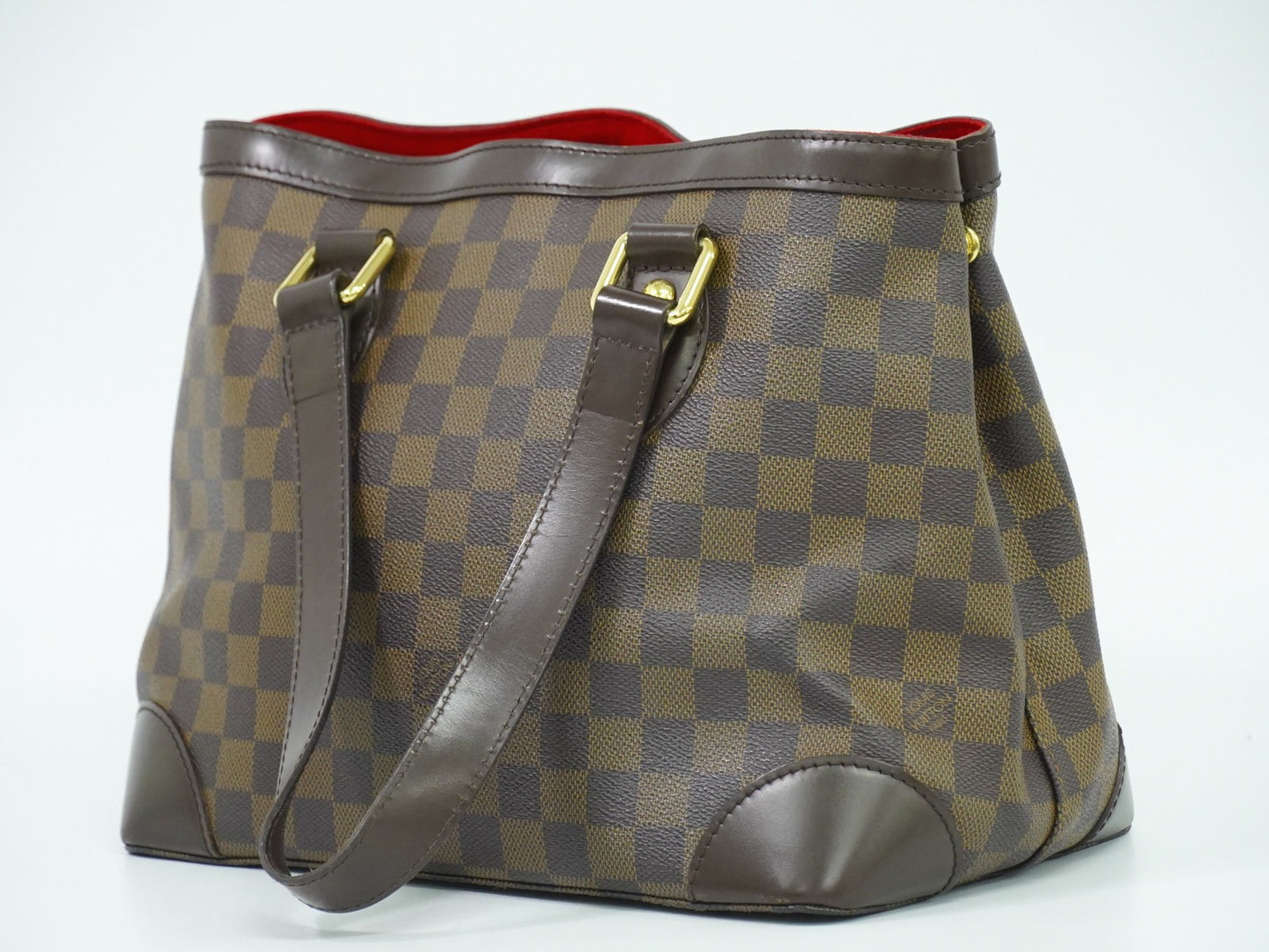 Louis Vuitton Hampstead Handbag Damier, BROWN, CANVAS, Handbag