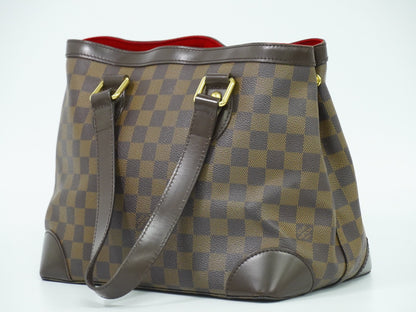 Louis Vuitton Hampstead Handbag Damier, BROWN, CANVAS, Handbag