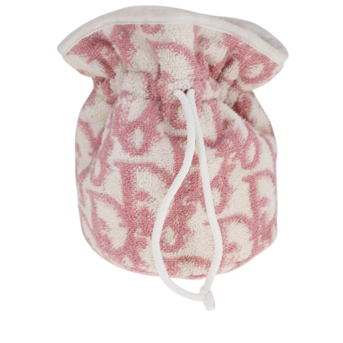 Christian Dior Vintage Trotter Pouch Pile, PINK, COTTON, Clutche & pouche