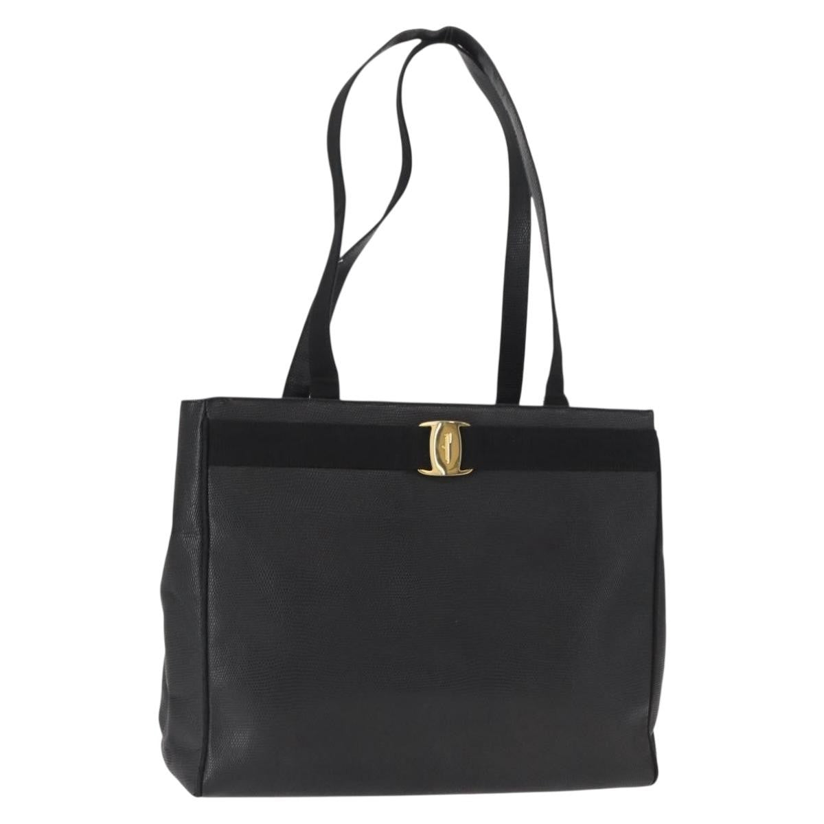 Salvatore Ferragamo Vala tote Leather, BLACK, LEATHER, Tote bag