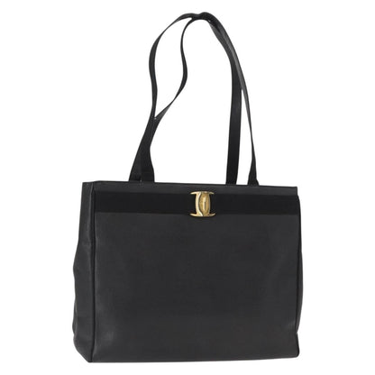 Salvatore Ferragamo Vala tote Leather, BLACK, LEATHER, Tote bag