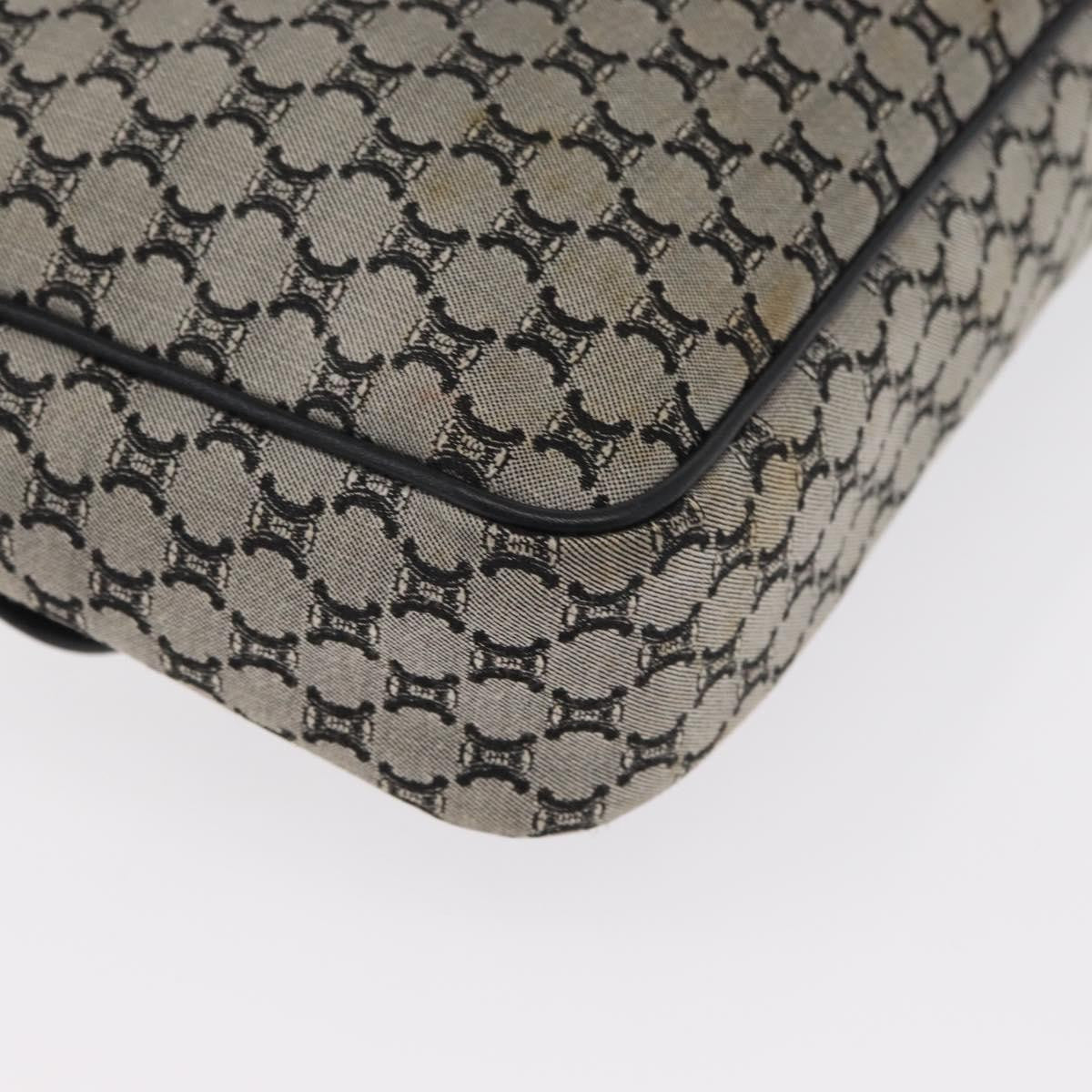 Celine Vintage Macadam Shoulder Bag Canvas and Leather, GRAY, CANVAS, Shoulder bag