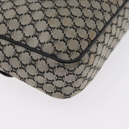 Celine Vintage Macadam Shoulder Bag Canvas and Leather, GRAY, CANVAS, Shoulder bag