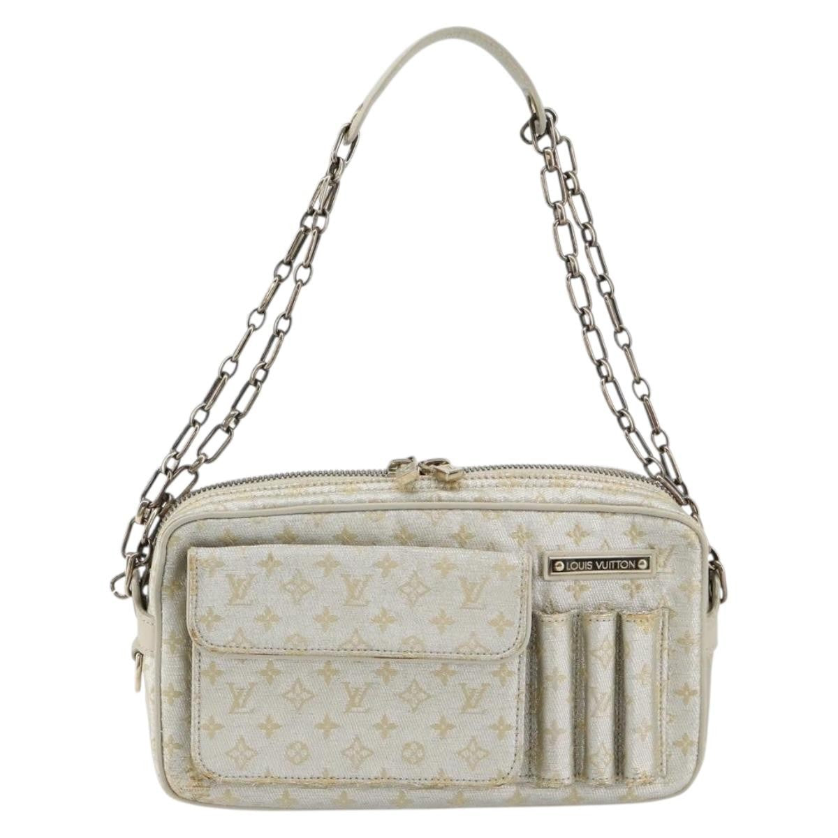 Louis Vuitton McKenna Shoulder Bag Mini Lin, SILVER, CANVAS, Shoulder bag