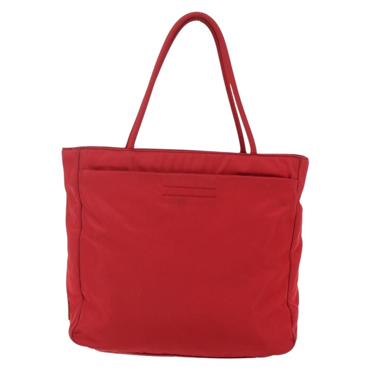 Prada Vintage Tote Tessuto, RED, NYLON, Tote bag