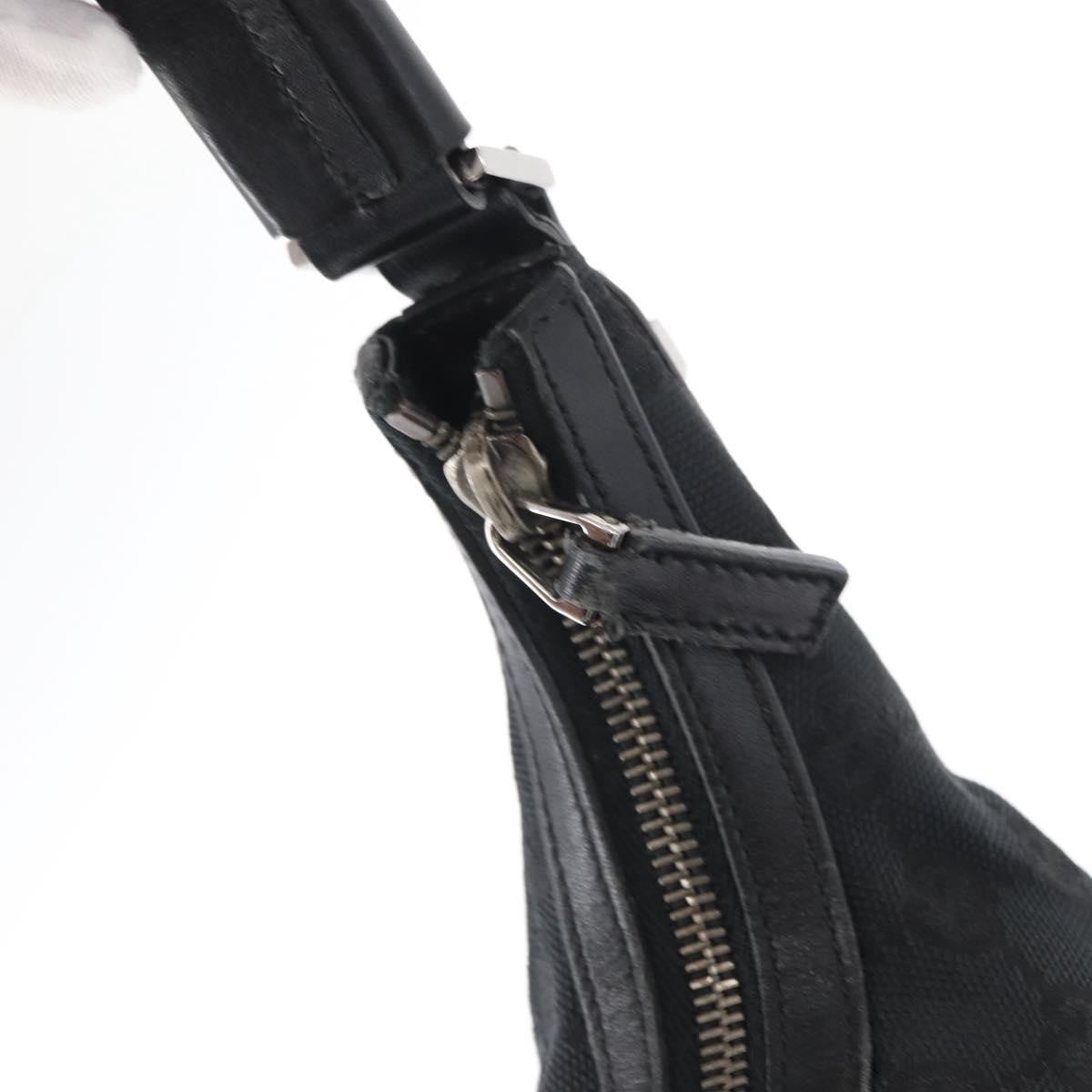 Gucci Vintage Shoulder Bag GG Canvas and Leather, BLACK, CANVAS, Shoulder bag