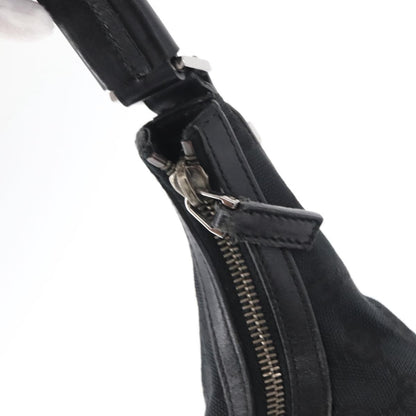 Gucci Vintage Shoulder Bag GG Canvas and Leather, BLACK, CANVAS, Shoulder bag