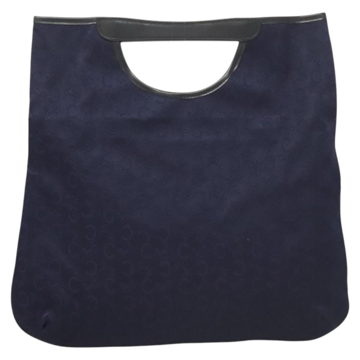 Celine C Sulky Handbag Canvas, NAVY, CANVAS, Handbag