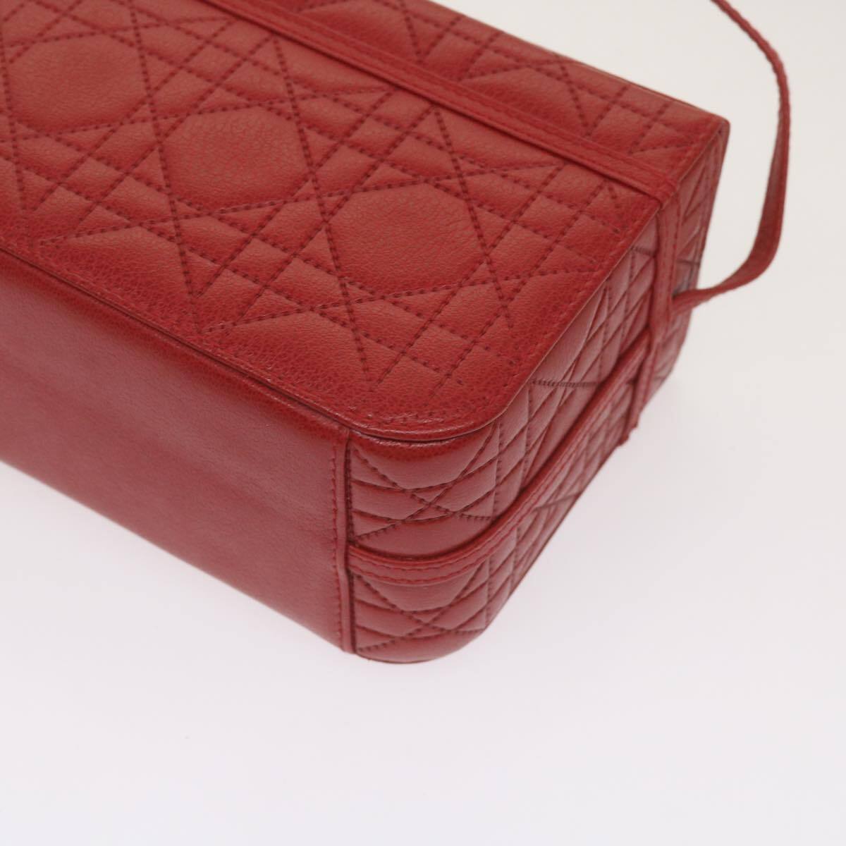 Christian Dior Vanity cosmetic pouch Cannage Leather, RED, LEATHER, Clutche & pouche
