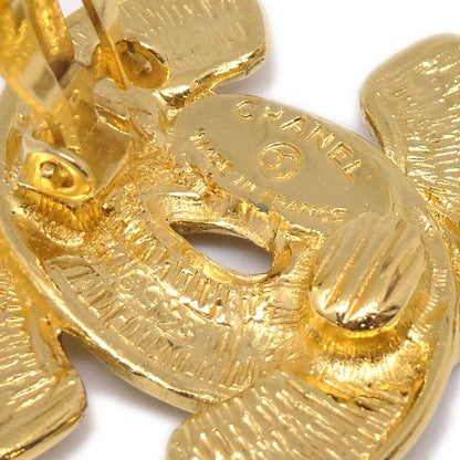 Chanel CC Clip-On Earrings Quilted Metal, GOLD, GOLD_PLATED, Earrings
