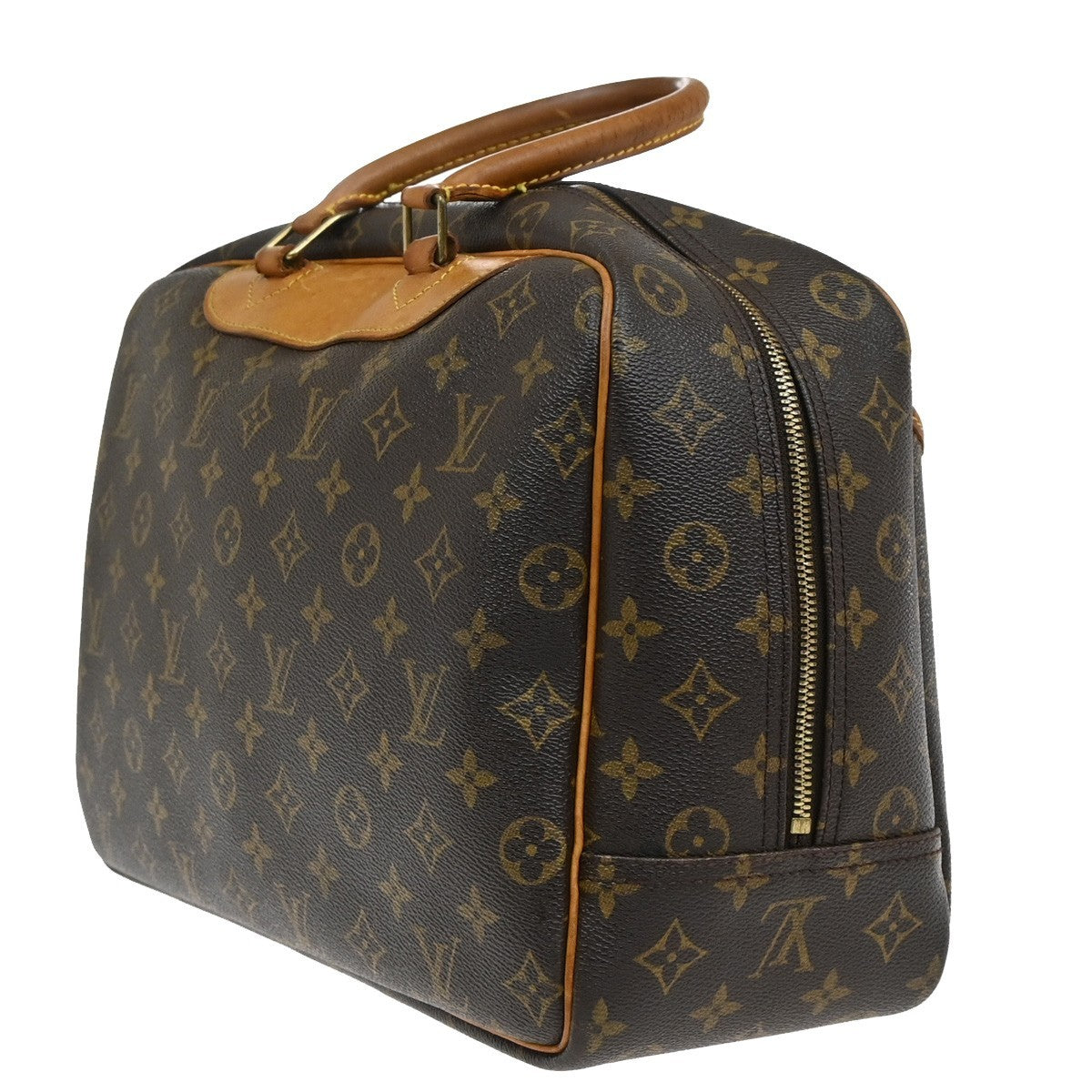 Louis Vuitton Deauville Handbag Monogram Canvas, BROWN, CANVAS, Handbag