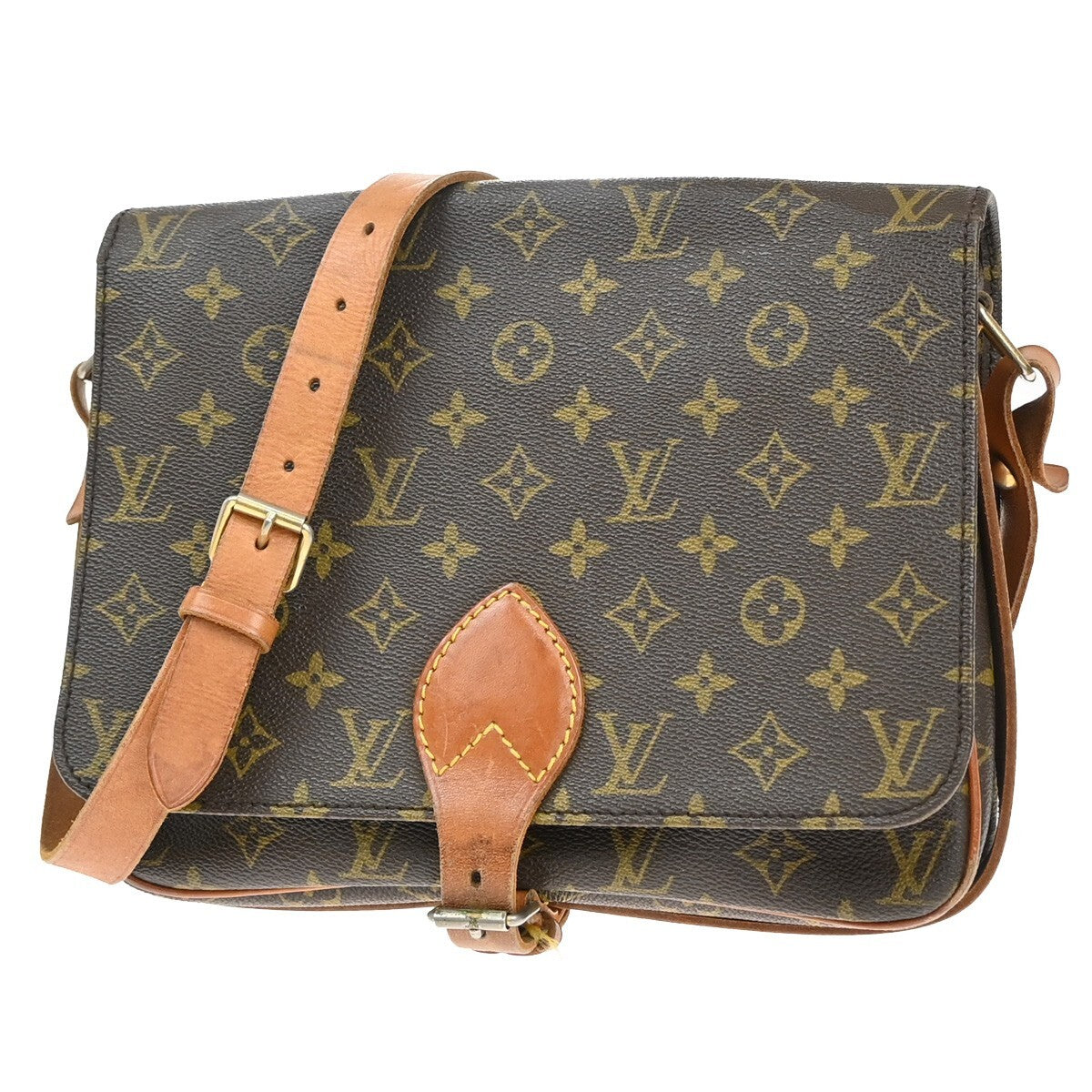 Louis Vuitton Cartouchiere Handbag Monogram Canvas, BROWN, CANVAS, Shoulder bag